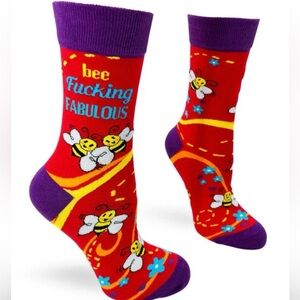•Bee Fabulous• Colorful Novelty Crew Socks